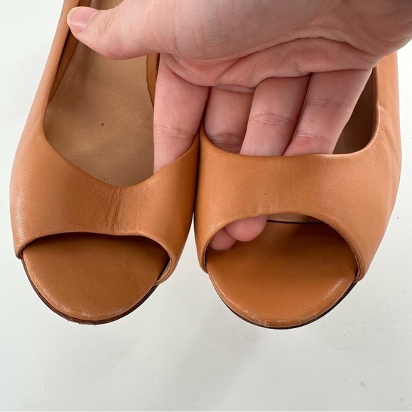 Ann Taylor womens heels size 7 tan leather open toe - Picture 11 of 12